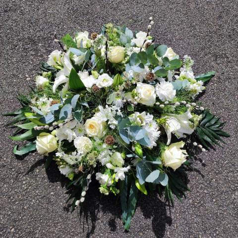 Coussin Rond Blanc et Vert
